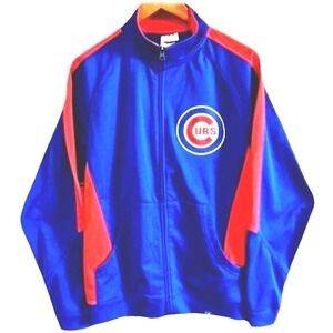 Majestic Chicago Cubs Therma Base MLB Track Jacket Men's M Blue Red Baseball